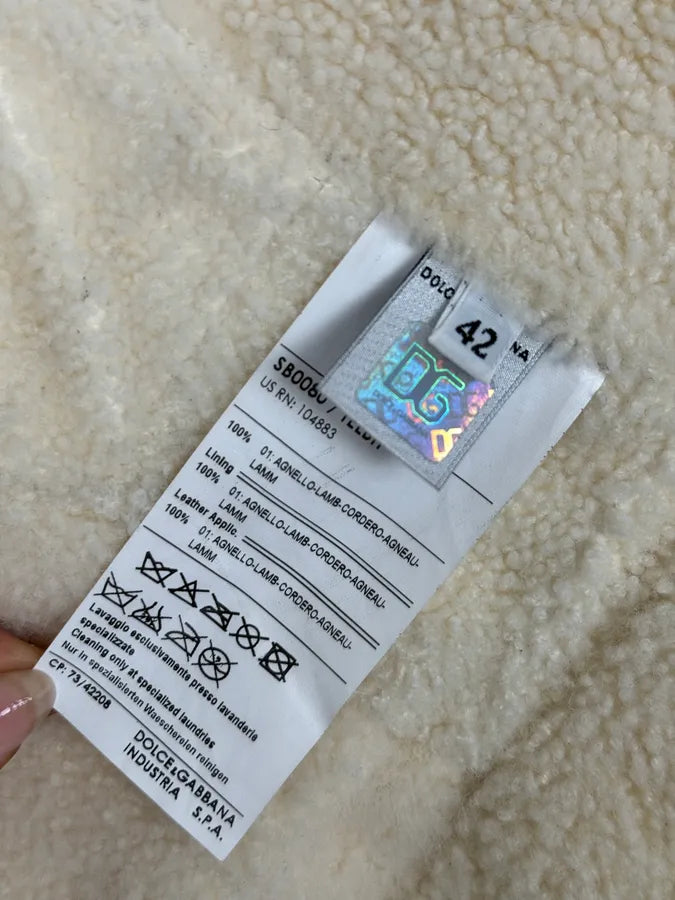 2000s Dolce & Gabbana Brown Shearling Jacket mdZuvrk 9