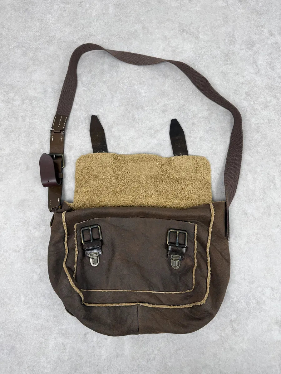 2000s Dolce & Gabbana Brown Shearling Leather Shoulder Bag lgVElkC 1