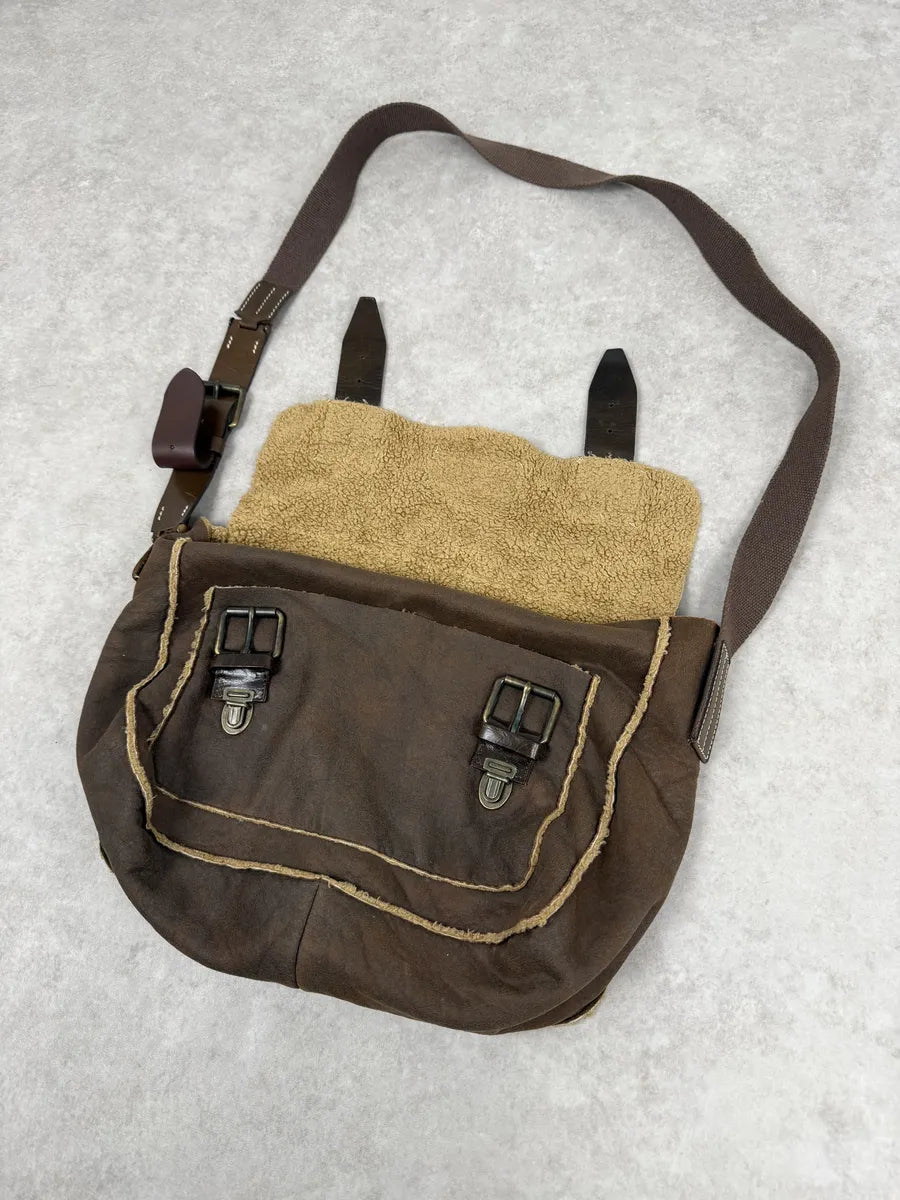 2000s Dolce & Gabbana Brown Shearling Leather Shoulder Bag lgVElkC 4