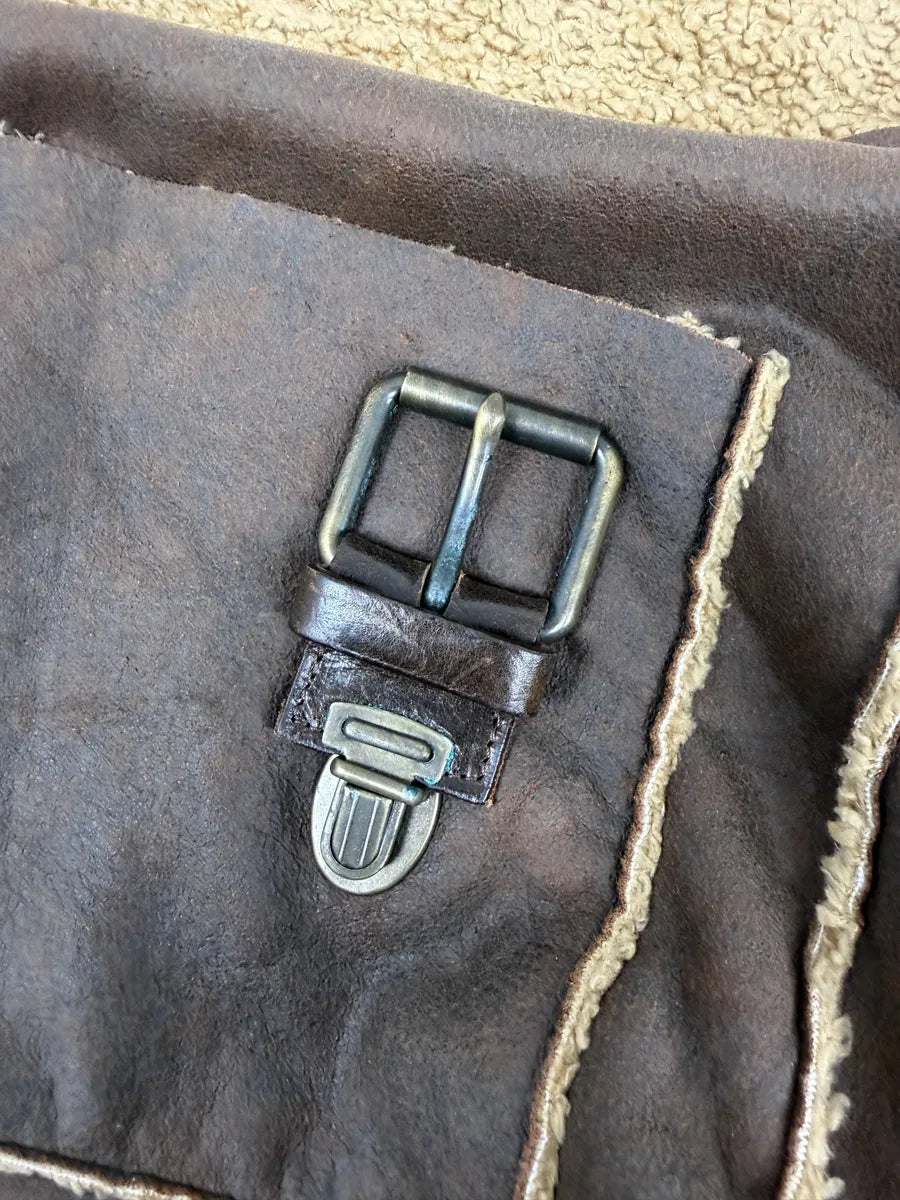 2000s Dolce & Gabbana Brown Shearling Leather Shoulder Bag lgVElkC 8