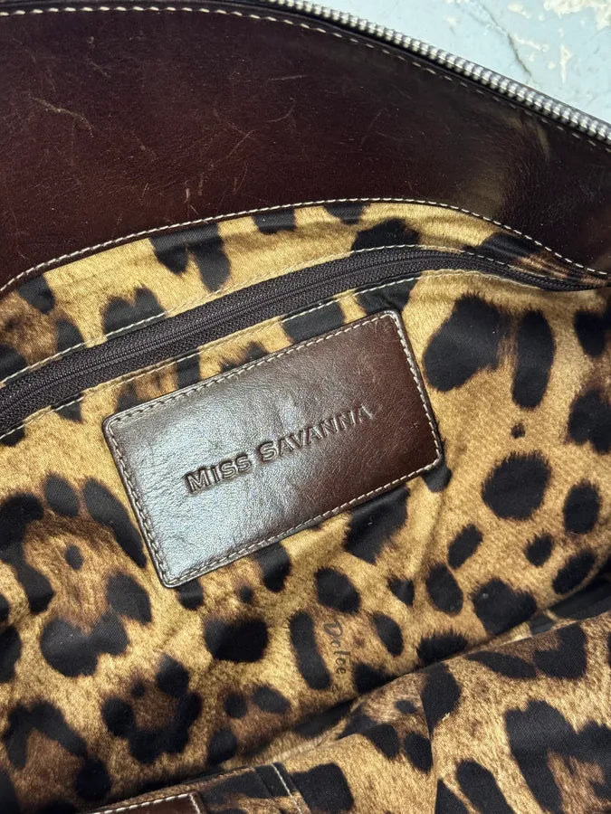 2000s Dolce & Gabbana Brown Shearling Leather Shoulder Bag QTLwtKI 6