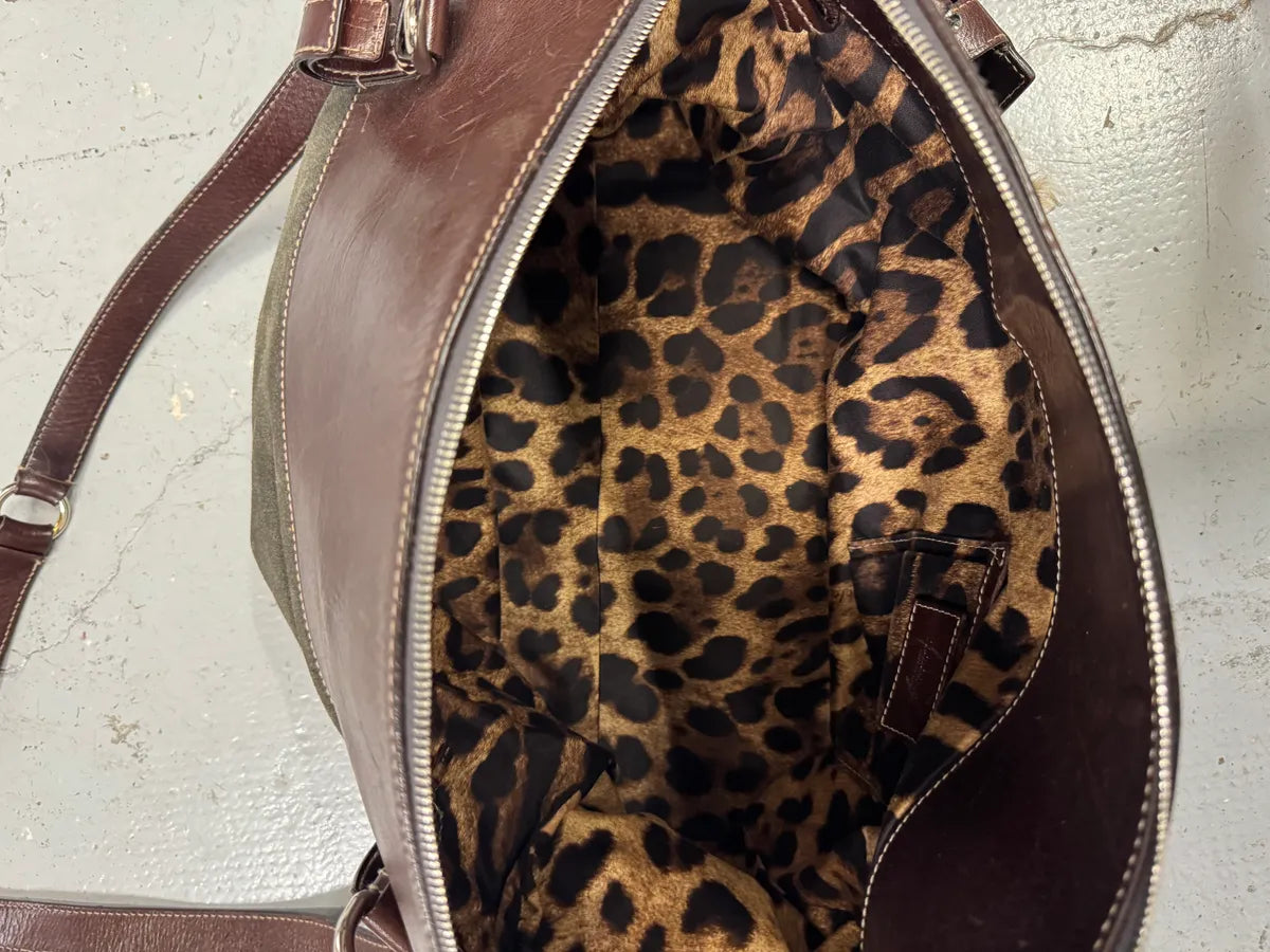 2000s Dolce & Gabbana Brown Shearling Leather Shoulder Bag QTLwtKI 9