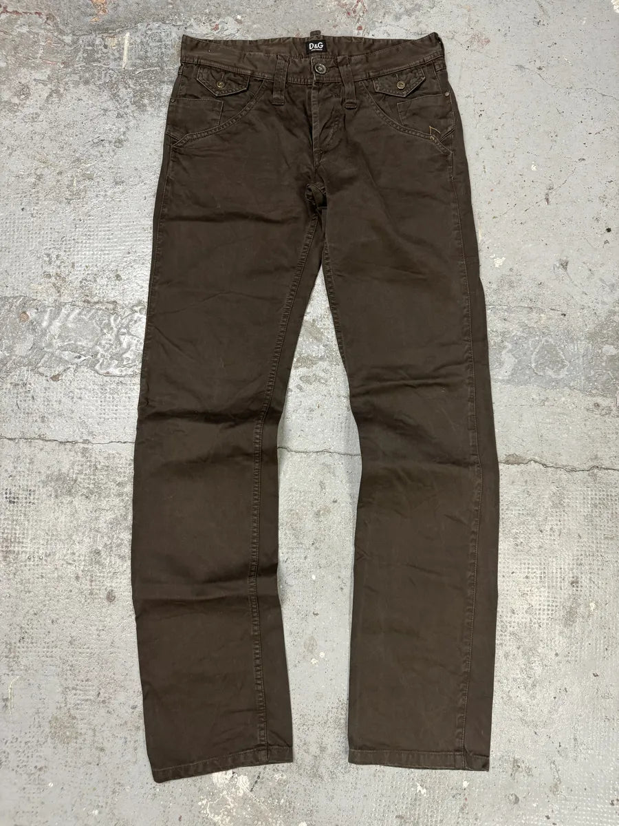 2000s Dolce & Gabbana Brown Straight Pants FBmjUsG 2