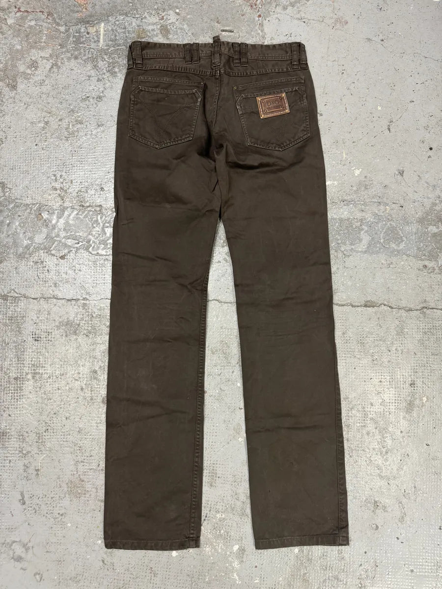2000s Dolce & Gabbana Brown Straight Pants FBmjUsG 3