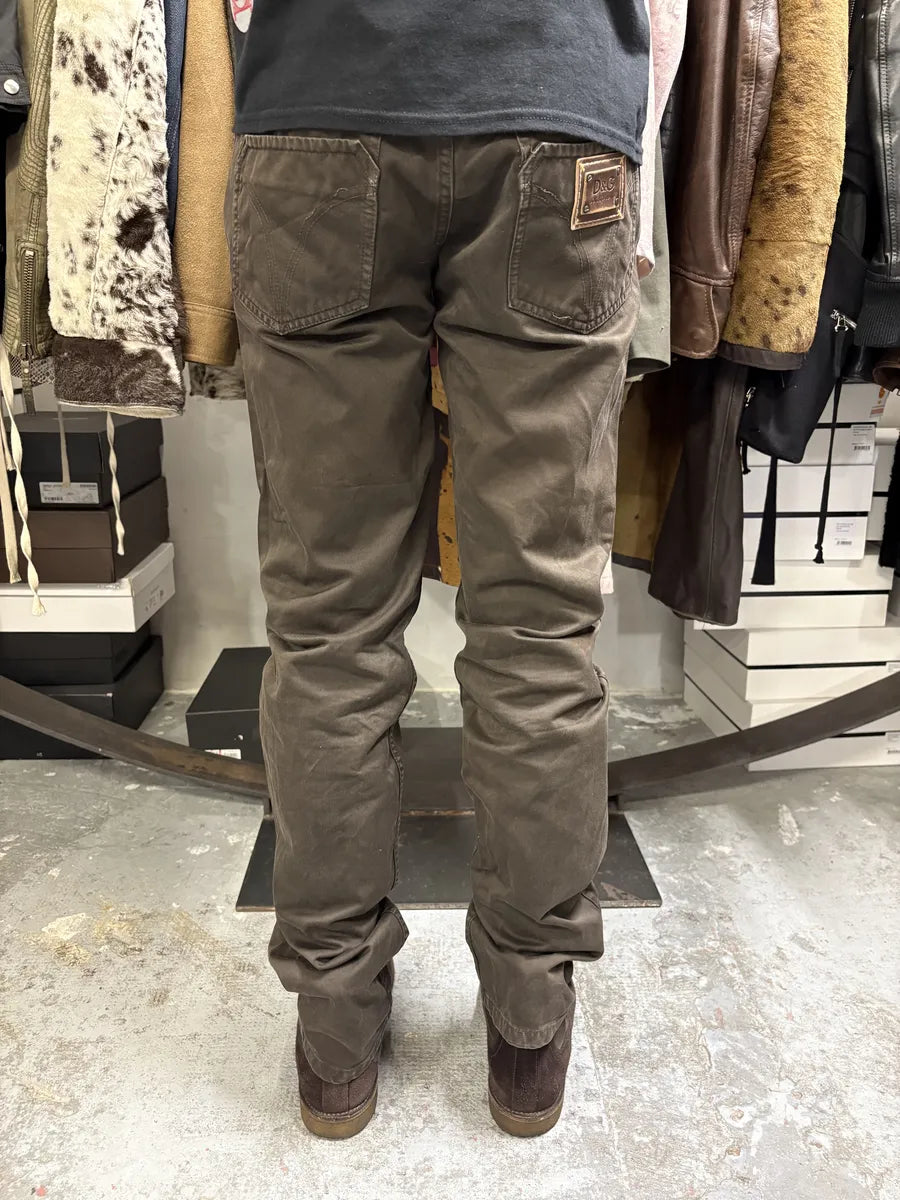 2000s Dolce & Gabbana Brown Straight Pants FBmjUsG 4