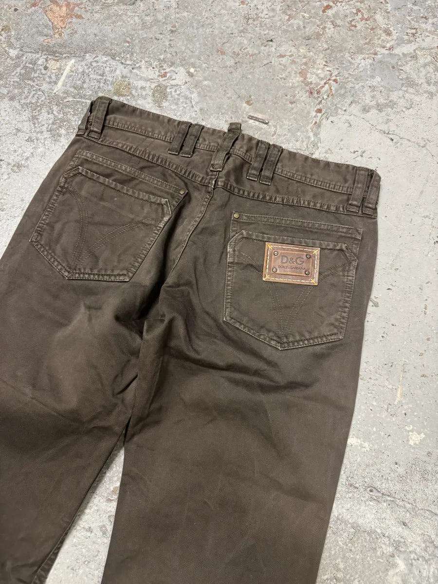 2000s Dolce & Gabbana Brown Straight Pants FBmjUsG 5