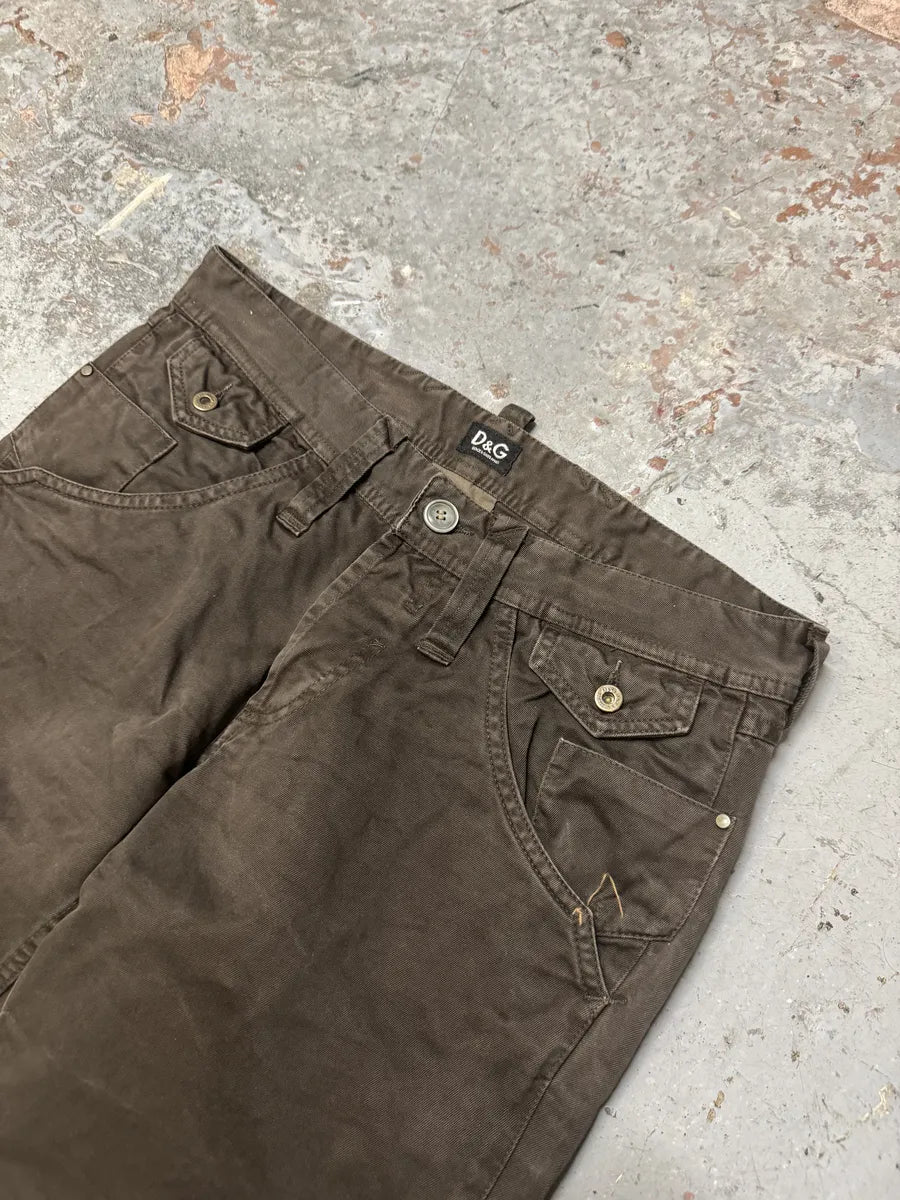 2000s Dolce & Gabbana Brown Straight Pants FBmjUsG 8