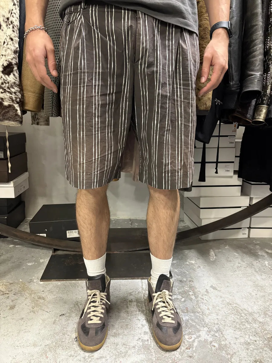 2000s Dolce & Gabbana Brown Striped Shorts WmXAwdv 1