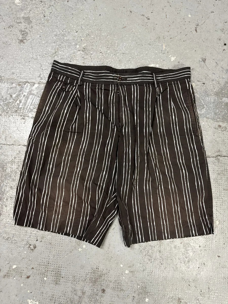 2000s Dolce & Gabbana Brown Striped Shorts WmXAwdv 4