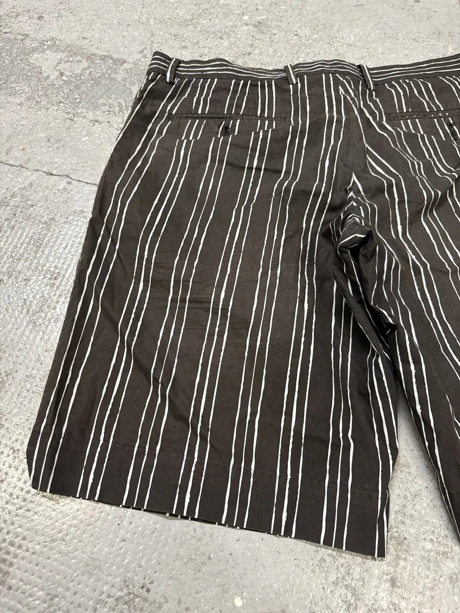 2000s Dolce & Gabbana Brown Striped Shorts WmXAwdv 5