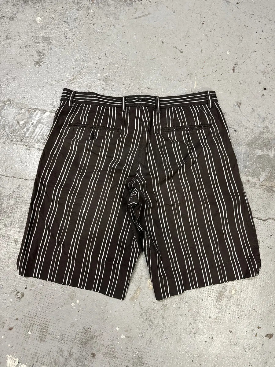 2000s Dolce & Gabbana Brown Striped Shorts WmXAwdv 6