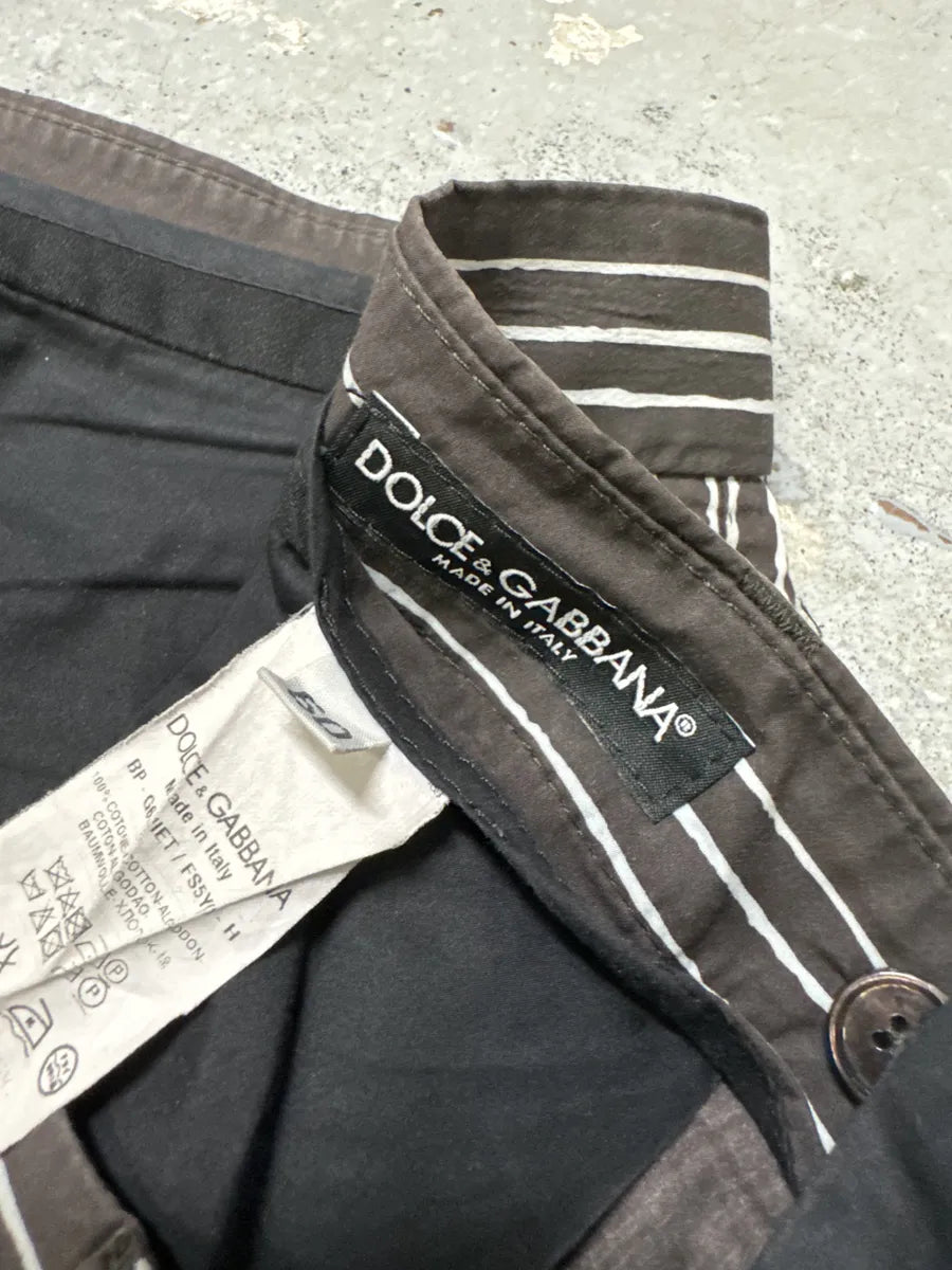 2000s Dolce & Gabbana Brown Striped Shorts WmXAwdv 7