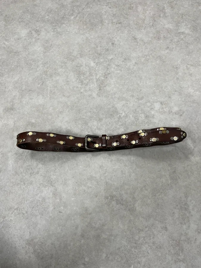 2000s Dolce & Gabbana Brown Studded Leather Belt LsXSzQT 3