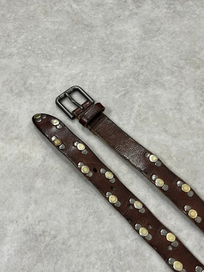 2000s Dolce & Gabbana Brown Studded Leather Belt LsXSzQT 4