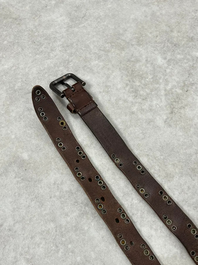 2000s Dolce & Gabbana Brown Studded Leather Belt LsXSzQT 5