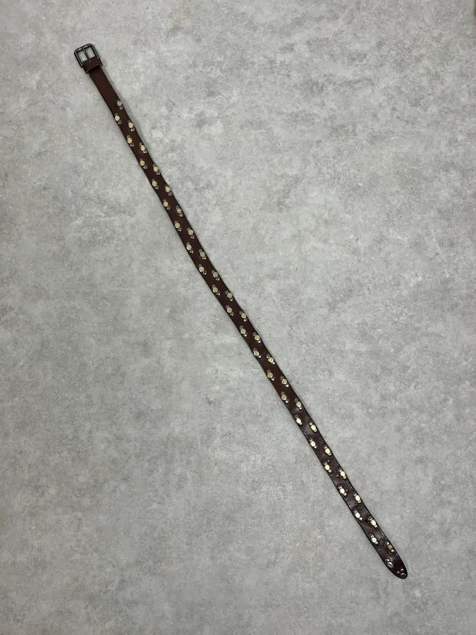 2000s Dolce & Gabbana Brown Studded Leather Belt LsXSzQT 9