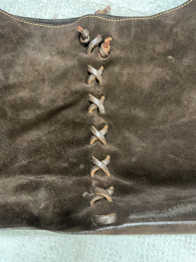 2000s Dolce & Gabbana Brown Suede Leather Bag (OS) 6