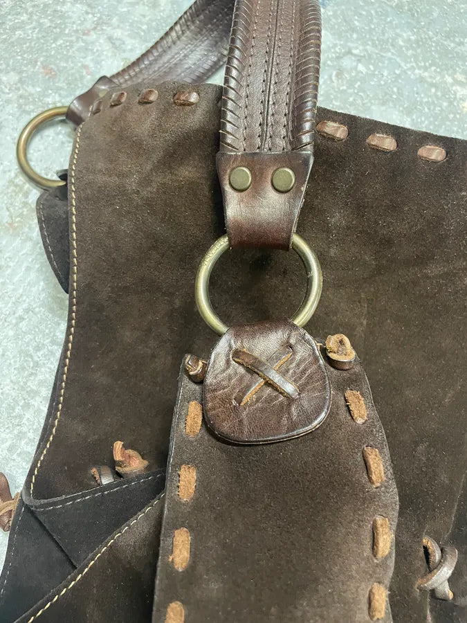 2000s Dolce & Gabbana Brown Suede Leather Bag (OS) 7