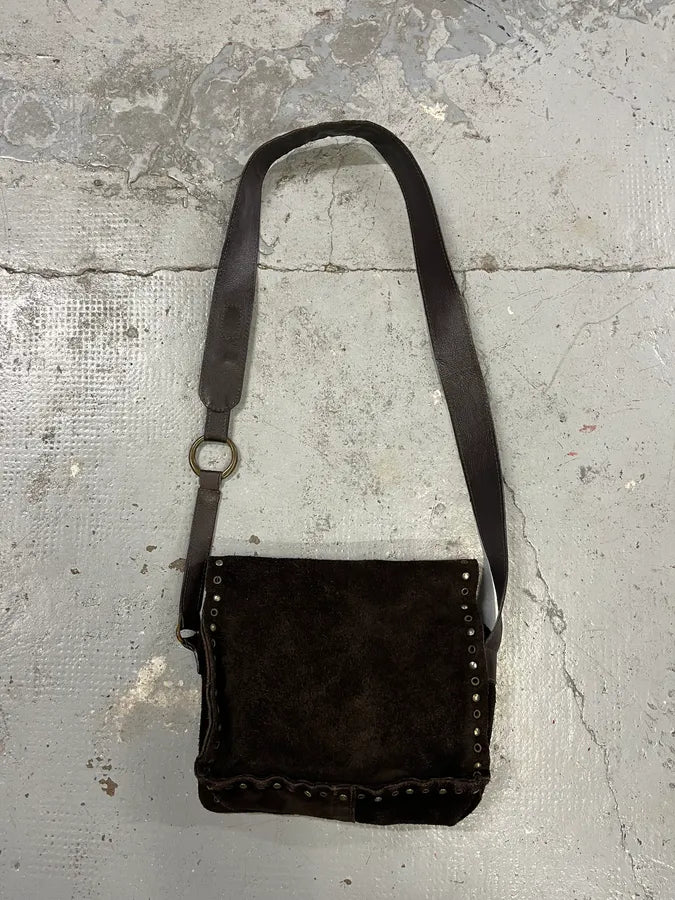 2000s Dolce & Gabbana Brown Suede Leather Shoulder Bag yeGPQaD 4