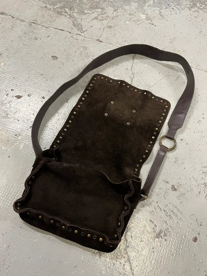 2000s Dolce & Gabbana Brown Suede Leather Shoulder Bag yeGPQaD 5