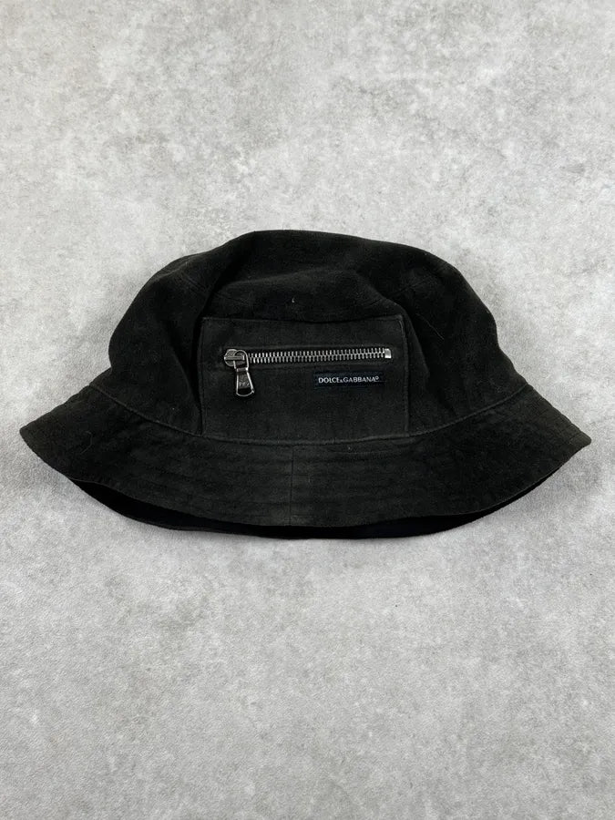2000s Dolce & Gabbana Faded Black Tactical Fisher Hat bfVAhEh 5