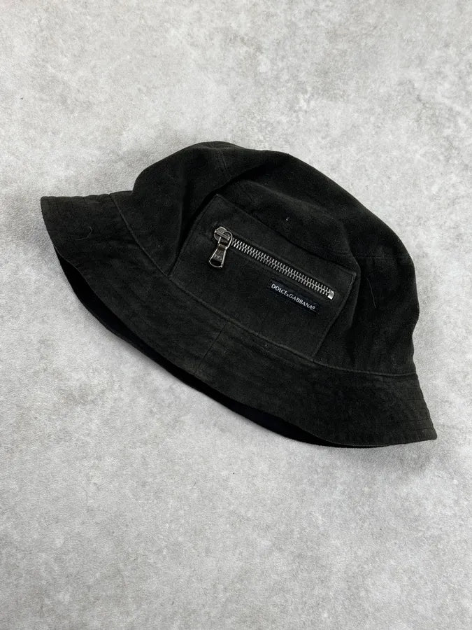 2000s Dolce & Gabbana Faded Black Tactical Fisher Hat bfVAhEh 0