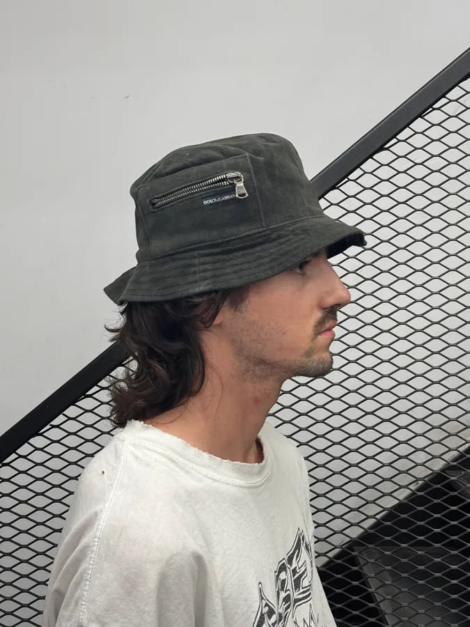 2000s Dolce & Gabbana Faded Black Tactical Fisher Hat bfVAhEh 2