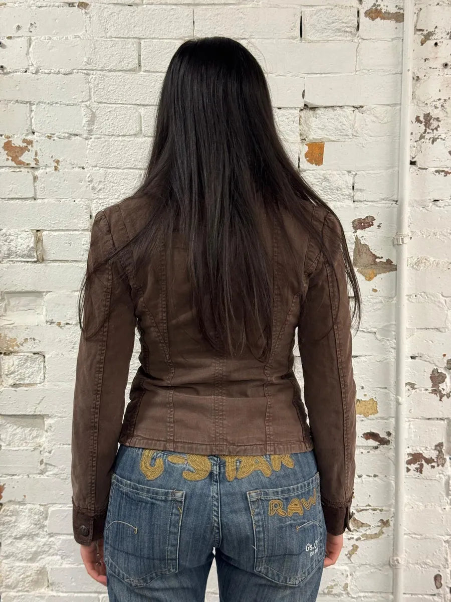 2000s Dolce & Gabbana Brown Velvet Blazer Jacket irGNEVG 1