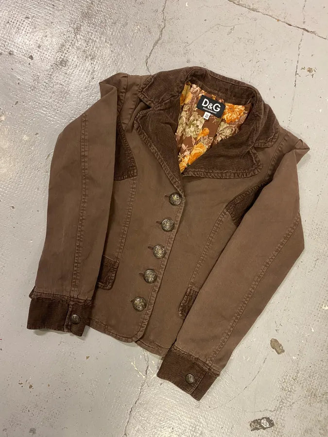 2000s Dolce & Gabbana Brown Velvet Blazer Jacket irGNEVG 3