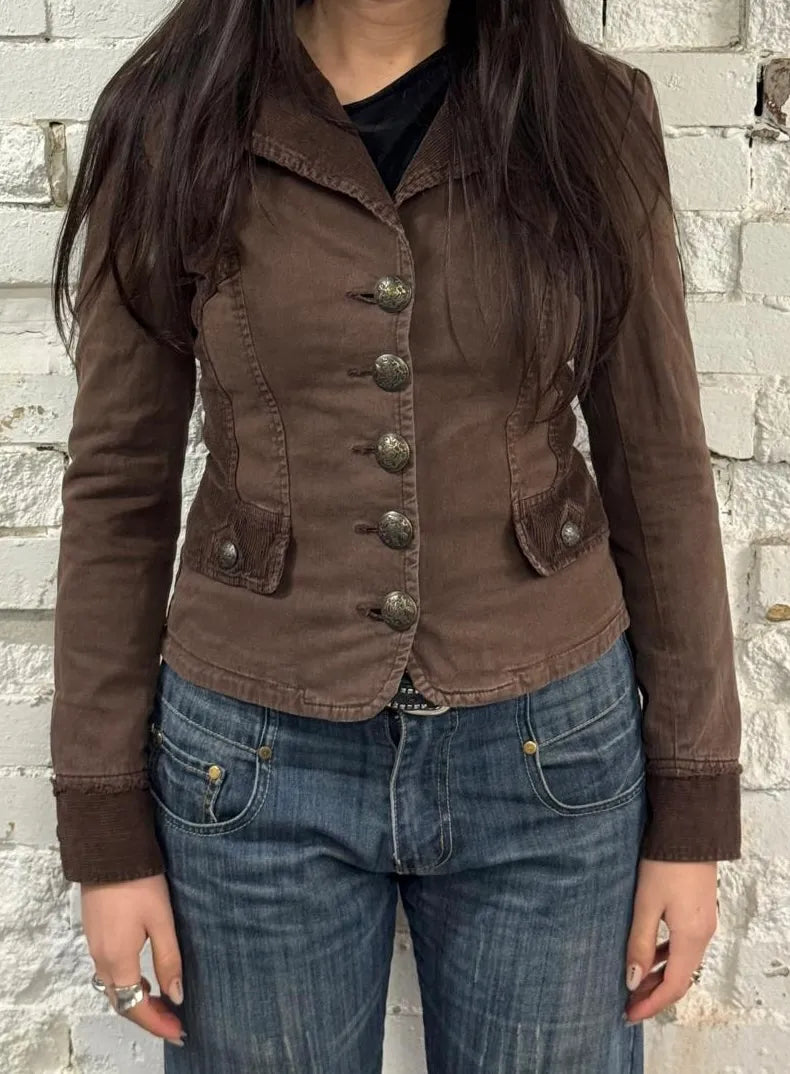 2000s Dolce & Gabbana Brown Velvet Blazer Jacket irGNEVG 0