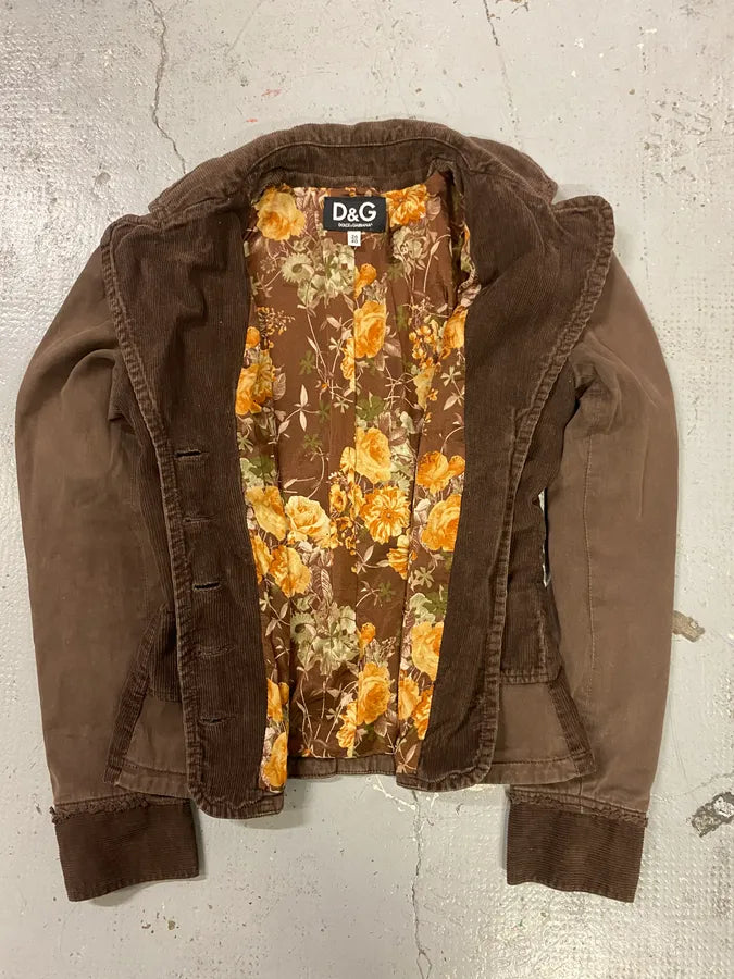 2000s Dolce & Gabbana Brown Velvet Blazer Jacket irGNEVG 10