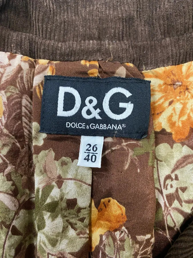 2000s Dolce & Gabbana Brown Velvet Blazer Jacket irGNEVG 4