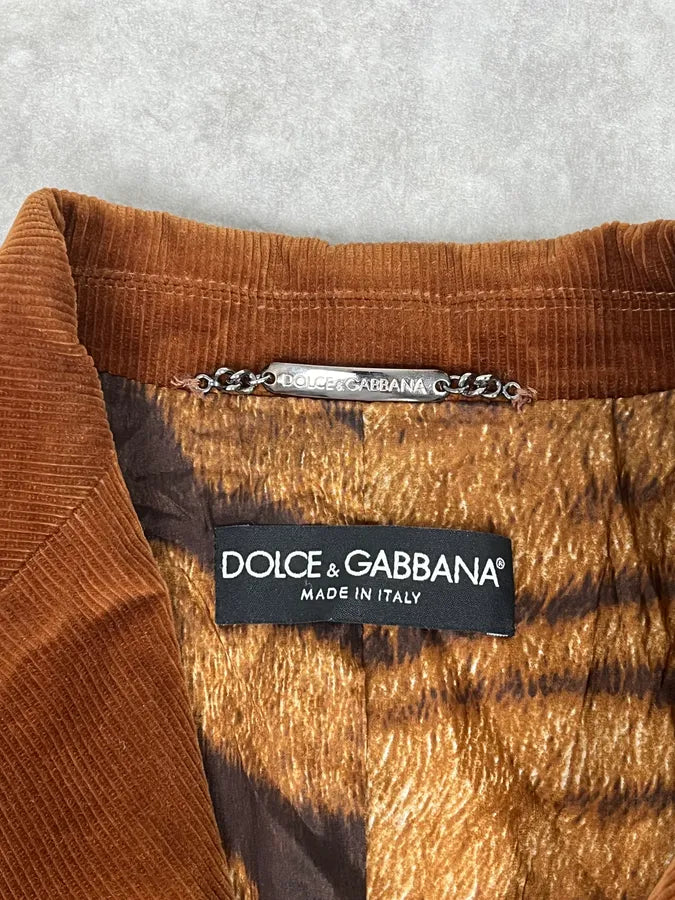 2000s Dolce & Gabbana Brown Velvet Jacket BpiDCHE 8
