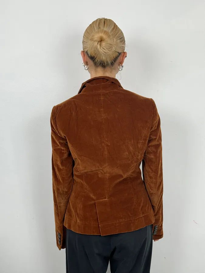 2000s Dolce & Gabbana Brown Velvet Jacket BpiDCHE 1