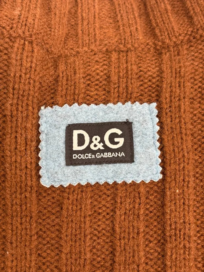 2000s Dolce & Gabbana Brown Wool & Grey Sweater XRWjpho 6