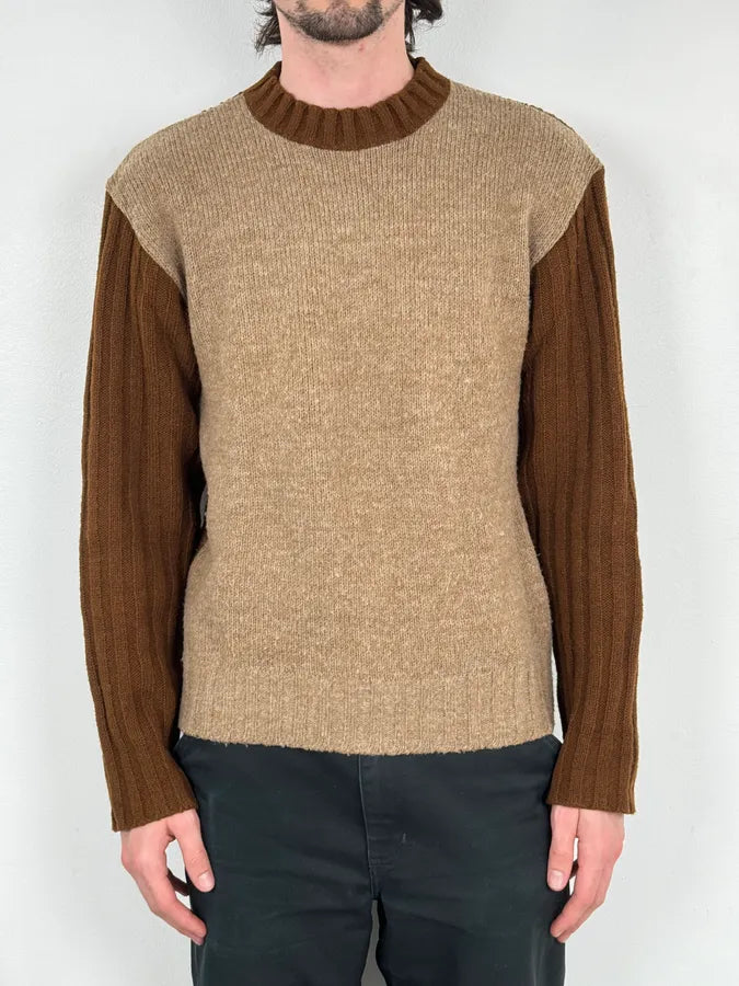2000s Dolce & Gabbana Brown Wool & Grey Sweater XRWjpho 0