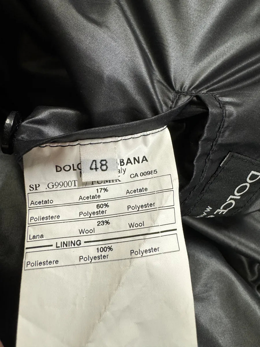 2000s Dolce & Gabbana Brown Wool Arms & Black Fleece Puffer Jacket JfKXYVq 6