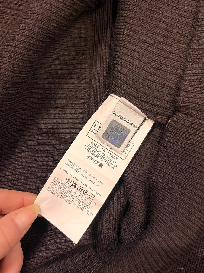 2000s Dolce & Gabbana Brown Wool Polo Longsleeves ZMAJxft 8