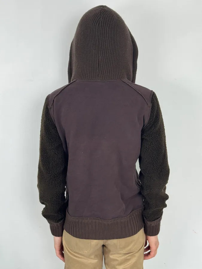 AW2008 Dolce & Gabbana Brown Wool Sherpa Lined Hoodie yaKACmk 2