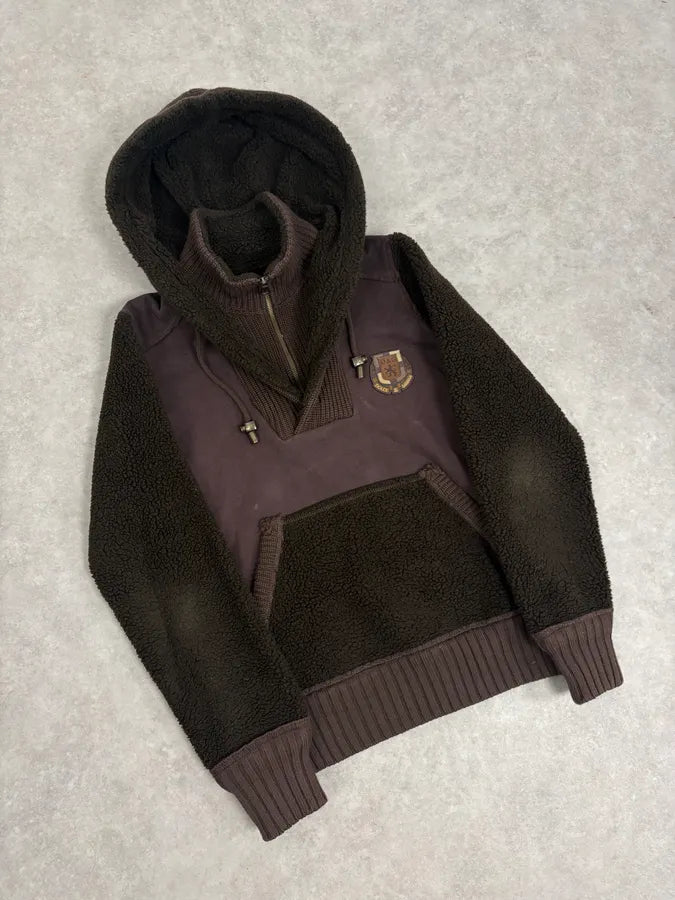 AW2008 Dolce & Gabbana Brown Wool Sherpa Lined Hoodie yaKACmk 3