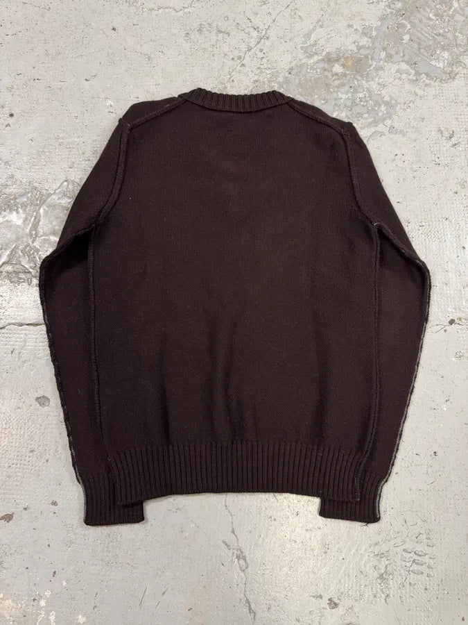 2000s Dolce & Gabbana Brown Wool V-Necker Sweater fEpJsZa 3