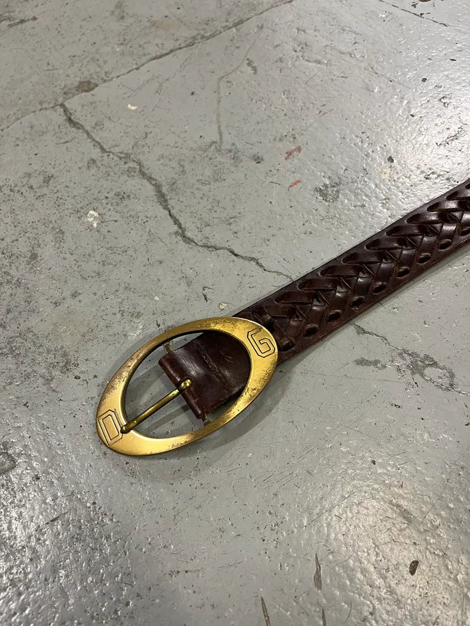 2000s Dolce & Gabbana Brown Woven Leather Belt cNAsLZU 4