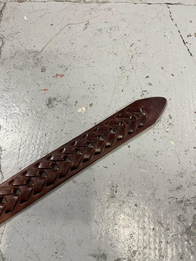 2000s Dolce & Gabbana Brown Woven Leather Belt cNAsLZU 5