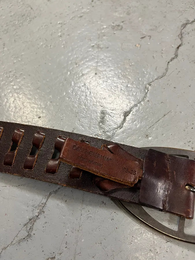 2000s Dolce & Gabbana Brown Woven Leather Belt cNAsLZU 7