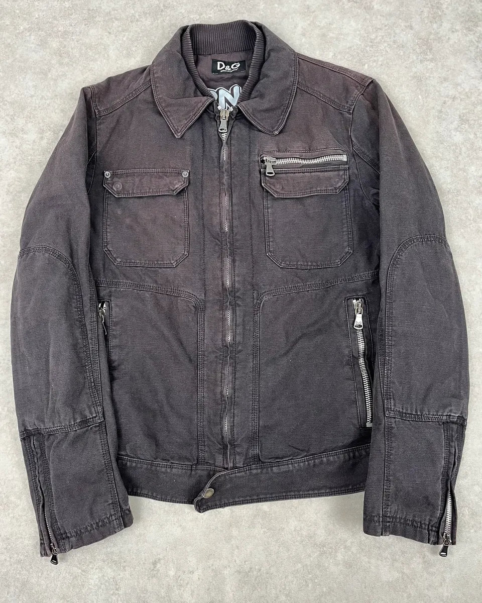 AW2003 Dolce & Gabbana Faded Brown Zip-Up Jacket mHEKURa 0