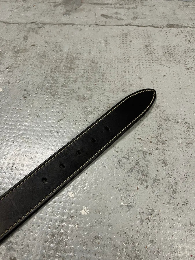 2000s Dolce & Gabbana Brut Buckle Black Leather Belt sskwukj 5