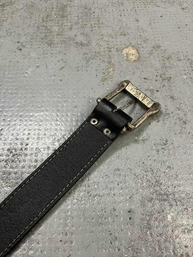 2000s Dolce & Gabbana Brut Buckle Black Leather Belt sskwukj 6