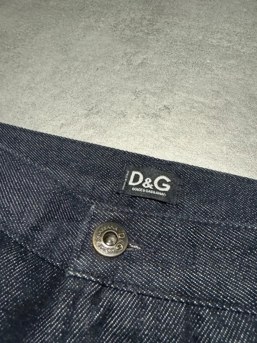 2000s Dolce & Gabbana Brut Denim Jeans & Velvet Hybride Pants (S) 6