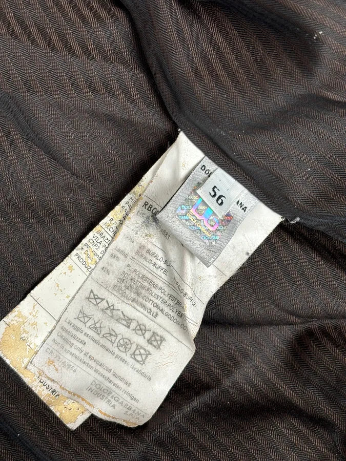 2000s Dolce & Gabbana Buffalo Brown Aviator Leather Jacket ryCEAvx 13