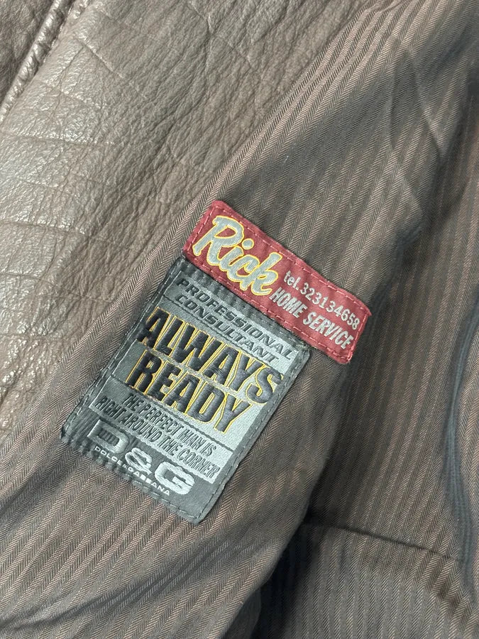 2000s Dolce & Gabbana Buffalo Brown Aviator Leather Jacket ryCEAvx 9